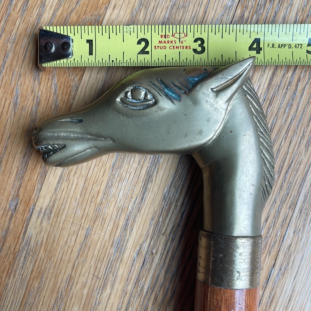 Weird brass horse head cane topper - Picture 10 of 11